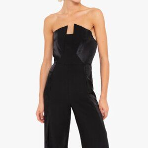 Black Halo Strapless Black Jumpsuit with Notch Detail